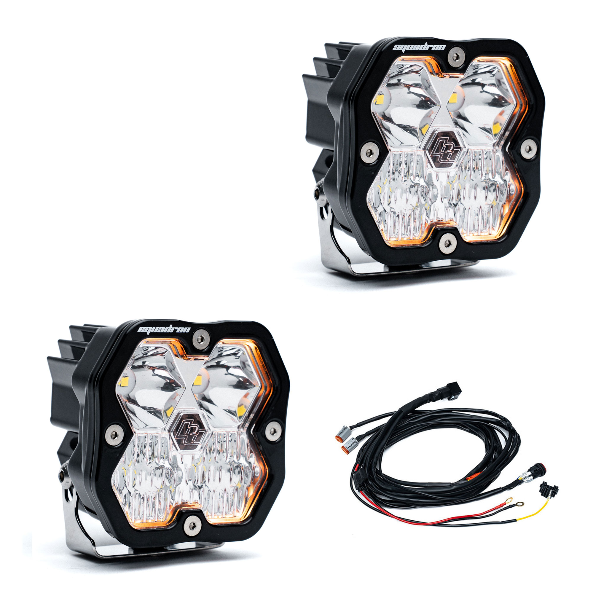 Squadron 2.0 Sport Black LED Auxiliary Light Pods Pair Clear - image 1